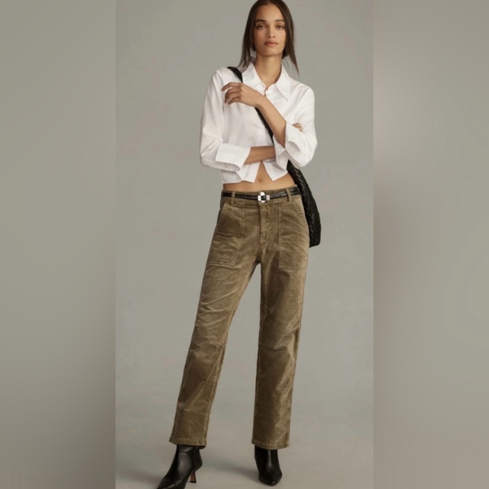 Pilcro The Wanderer Olive Green Corduroy Pants